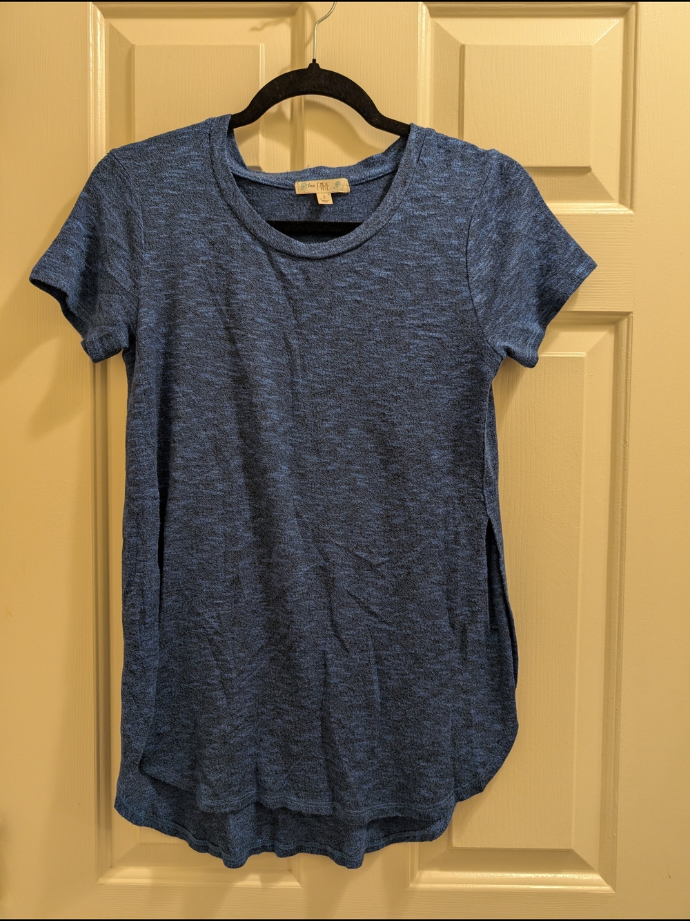 love, Fire Blue Heather Short-Sleeve Split Side Tee